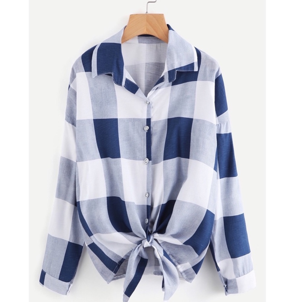 🖤CHECK PLEASE PLAID BUTTON DOWN TOP🖤